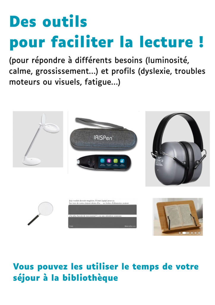 Visuel des outils pour faciliter la lecture.